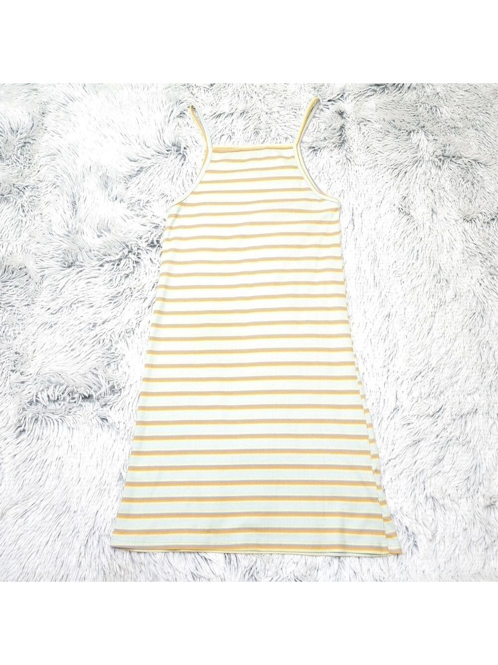 Freshman 1996 Pastel Striped Ribbed Knit mini tank dress, size small - Picture 2 of 3
